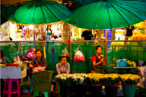 mercato fiori pat khlong talat, bangkok